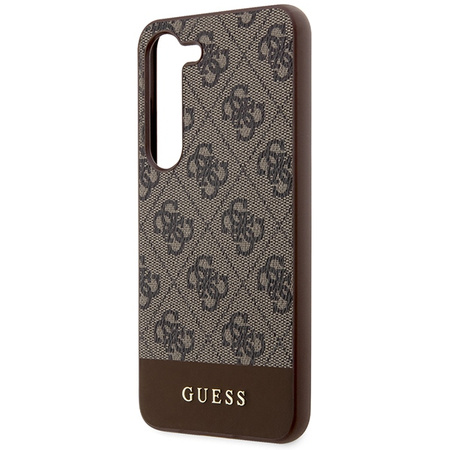 Oryginalne Etui GUESS Hardcase GUHCS24SG4GLBR do SAMSUNG S24 (4G Bottom Stripe / brązowy)