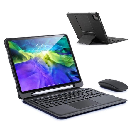 Dux Ducis Touchpad Tastaturhülle Tablethülle Kabellose Bluetooth Tastatur iPad Air 2020 / 2022 (iPad Air 4 / 5) / iPad Pro 11'' 2022, 2021, 2020, 2018 schwarz