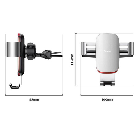 Baseus Metal Age Gravity Car Mount metalowy samochodowy uchwyt grawitacyjny na slot CD czarny (SUYL-J01)