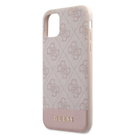 Guess GUHCN61G4GLPI iPhone 11 6,1" różowy/pink hard case 4G Stripe Collection