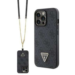 Original Handyhülle IPHONE 13 PRO MAX Guess Hardcase Crossbody 4G Metal Logo (GUHCP13XP4TDSCPK) schwarz