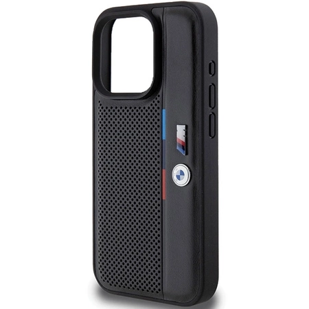 BMW Perforated Tricolor Line case for iPhone 15 Pro Max - black