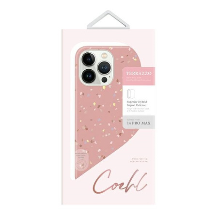 UNIQ etui Coehl Terrazzo iPhone 14 Pro Max 6,7" różowy/coral pink