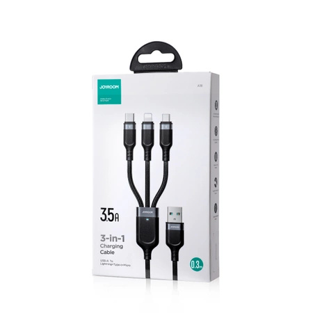 Joyroom Multi-Use Series 3-in-1-Kabel S-1T3018A18 Lightning USB-C Micro-USB 30 cm – Schwarz