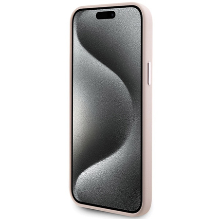 Karl Lagerfeld Choupette Metal Pin-Hülle aus Silikon für iPhone 15 – Rosa