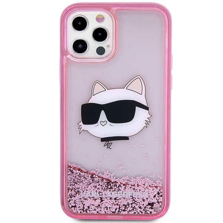 Karl Lagerfeld KLHCP12MLNCHCP iPhone 12/ 12 Pro 6.1&quot; pink/pink hardcase Glitter Choupette Head