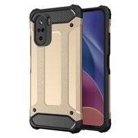 Hybrid Armor pancerne hybrydowe etui pokrowiec Xiaomi Redmi K40 Pro+ / K40 Pro / K40 / Poco F3 złoty