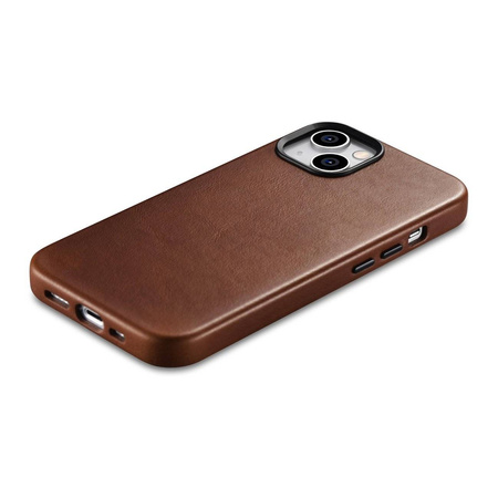 iCarer Case Leather genuine leather case for iPhone 14 Plus braun (WMI14220703-RB) (MagSafe compatible)