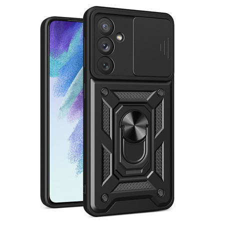 Hybrid Armor Camshield Hülle für Samsung Galaxy A54 5G gepanzerte Hülle mit Kameraabdeckung schwarz