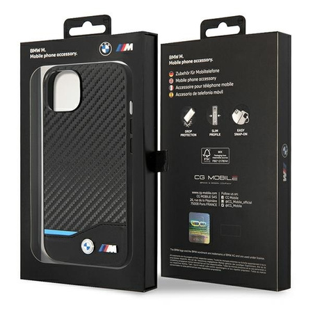 Etui BMW BMHCP14M22NBCK iPhone 14 Plus 6,7" czarny/black Leather Carbon