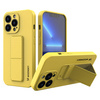 Wozinsky Kickstand Case flexible silicone cover with a stand iPhone 13 yellow