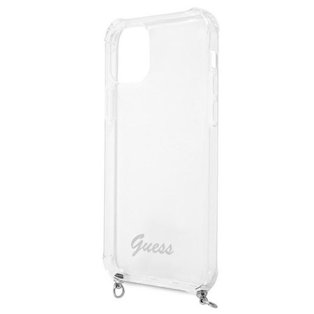 Guess GUHCP12MKC4GSSI iPhone 12/12 Pro 6,1" Transparent hardcase 4G Silver Chain