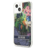 Guess GUHCP13SLFLSB iPhone 13 mini 5,4" niebieski/blue hardcase Flower Liquid Glitter