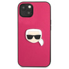 Karl Lagerfeld KLHCP13SPKMP iPhone 13 mini 5,4" różowy/pink hardcase Leather Ikonik Karl`s Head Metal