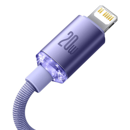 Baseus Crystal Shine Series Fast Charging Data Cable Type-C to iP 20W 2m Purple