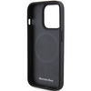 Mercedes Smooth Leather MagSafe case for iPhone 15 Pro Max - black