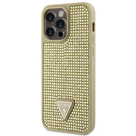 Guess GUHCP14XHDGTPD iPhone 14 Pro Max 6,7&quot; Gold/Gold Hardcase Strass Dreieck