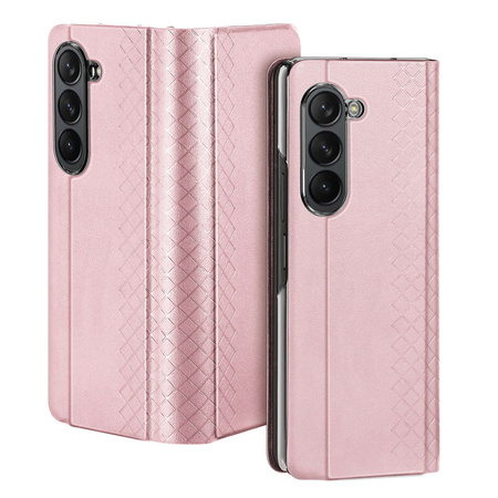 Samsung Galaxy Z Fold5 5G Dux Ducis Bril Wallet Flip Ledertasche - Rosa