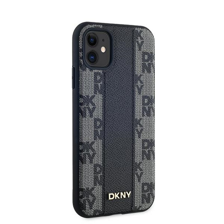 DKNY DKHMN61PCPVSLK iPhone 11 / Xr 6.1" czarny/black hardcase Leather Checkered Mono Pattern MagSafe