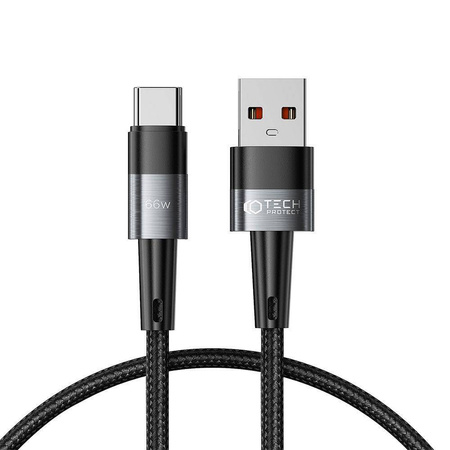 Cable PD 66W 6A 0,5m USB - USB-C Tech-Protect UltraBoost grey