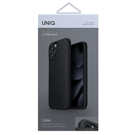 UNIQ etui Lino iPhone 13 Pro Max 6,7" czarny/ink black