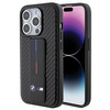 Etui BMW Grip Stand Smooth & Carbon na iPhone 15 Pro - czarne