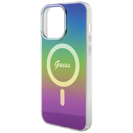 Etui Guess IML Iridescent MagSafe na iPhone 15 Pro - czarne