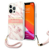 Guess GUHCP13XKMABPI iPhone 13 Pro Max 6,7" różowy/pink hardcase Marble Strap Collection