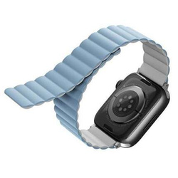 UNIQ band Revix Apple Watch Series 4/5/6/7/8/SE/SE2/Ultra 42/44/45mm. Reversible Magnetic white-blue/white-blue