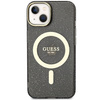 Guess GUHMP14SHCMCGK iPhone 14 6.1" czarny/black hardcase Glitter Gold MagSafe