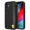 Ferrari FESAXHCP12SBK iPhone 12 mini 5,4" czarny/black hardcase On Track Carbon Stripe