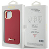 Guess Silicone Script Metal Logo &amp; Frame case for iPhone 15 - red