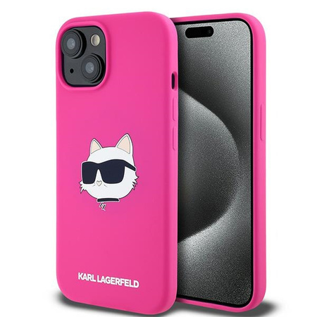 Karl Lagerfeld KLHMP15SSCHPPLF iPhone 15 / 14 / 13 6.1" różowy/fuschia hardcase Silicone Choupette Head MagSafe