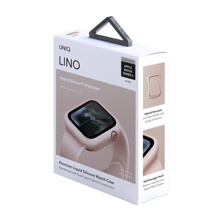 UNIQ etui Lino Apple Watch Series 5/4 44MM różowy/blush pink