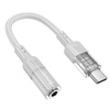 HOCO adapter transparentny Typ C do 3,5mm Spirit LS37 szary