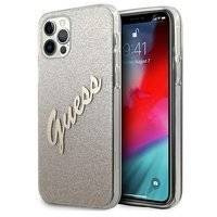 Guess Glitter Gradient Script - Etui iPhone 12 Pro Max (złoty)