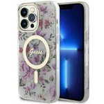 Guess GUHMP14LHCFWST iPhone 14 Pro 6.1" transparent hardcase Flower MagSafe