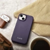 iCarer CE Premium Leather Folio Case iPhone 14 Plus Magnetic Flip Leather Folio Case MagSafe Dark Purple (WMI14220715-DP)