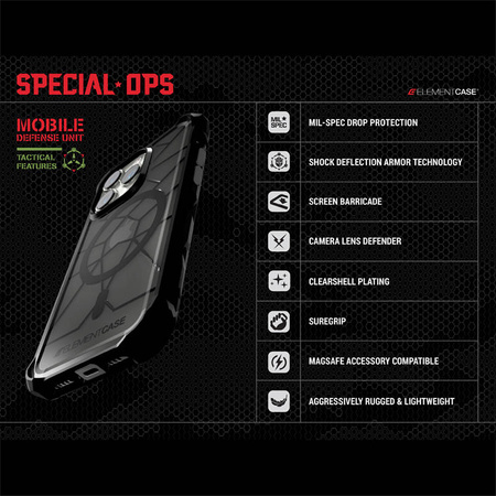 Element Case Special Ops X5 - Pancerne etui iPhone 14 Plus (Mil-Spec Drop Protection) (Smoke/Black)