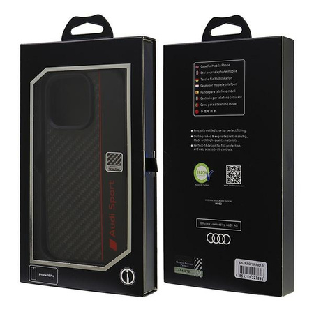 Audi nakładka Carbon Fiber Stripe do iPhone 16 Pro 6.3" czarna