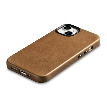 iCarer Case Leather genuine leather case for iPhone 14 Plus braun (WMI14220703-TN) (MagSafe compatible)