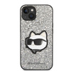 Karl Lagerfeld NFT Glitter Choupette Patch - Etui iPhone 14 Plus (srebrny)