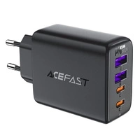 Acefast A61 PD 45W GaN-Ladegerät 2 x USB-C + 2 x USB-A mit 4 Anschlüssen – Schwarz