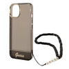 Original Case IPHONE 14 Guess Hardcase Translucent Pearl Strap black