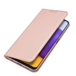 Etui SAMSUNG GALAXY A22 LTE / 4G z klapką Dux Ducis skórzane Skin Leather jasny róż