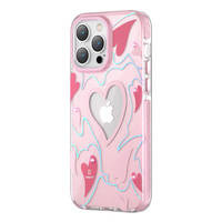 Kingxbar Heart Star Series Hülle für iPhone 14 Pro Max rosa Herzhülle