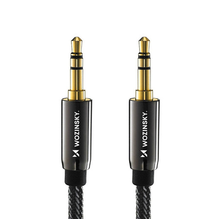 Wozinsky uniwersalny kabel mini jack 2x kabel AUX 2 m czarny