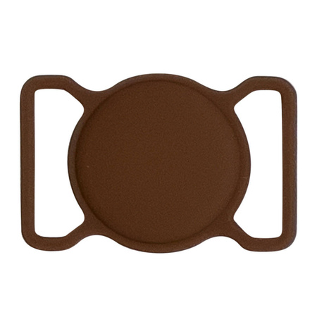 Silicone flexible cover pet dog cat collar loop case for Apple AirTag brown