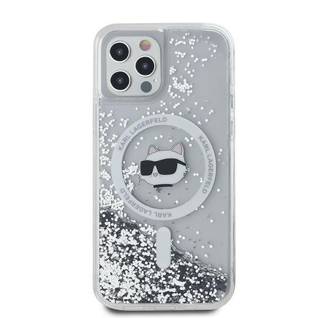 Karl Lagerfeld KLHMP12MLGCHSGH iPhone 12/12 Pro 6.1" hardcase transparent Liquid Glitter Choupette Head Magsafe