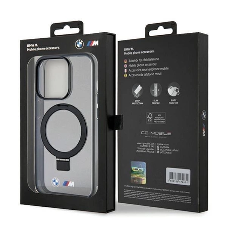 BMW Ring Stand M Collection MagSafe Hülle für iPhone 15 Pro Max – Schwarz